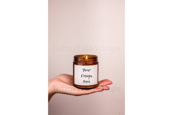 Amber Candle Mockup: Real Graphics & Product Mockups