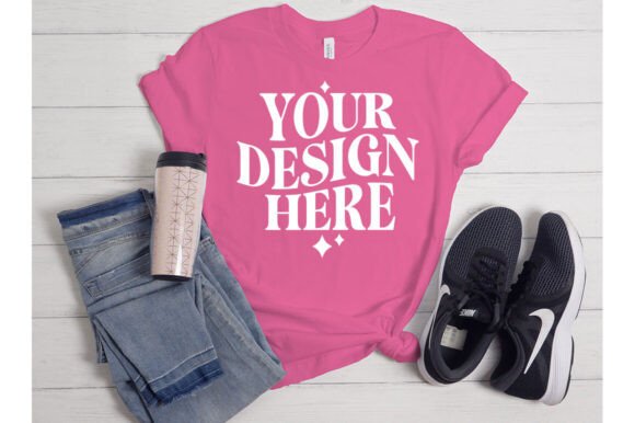 Bella Canvas 3001 Charity Pink Mockup: Graphics for Product Mockups