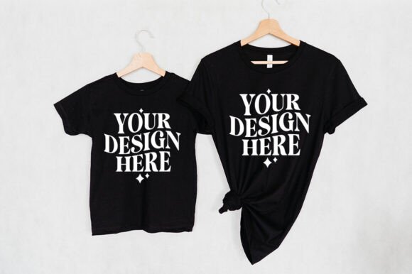 Bella Canvas 3001 Hanging Black Mockup: Graphics & Product Mockups