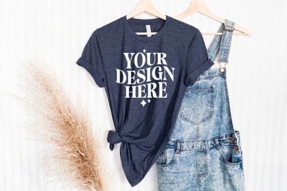 Bella Canvas 3001 Hanging Navy Mockup Review