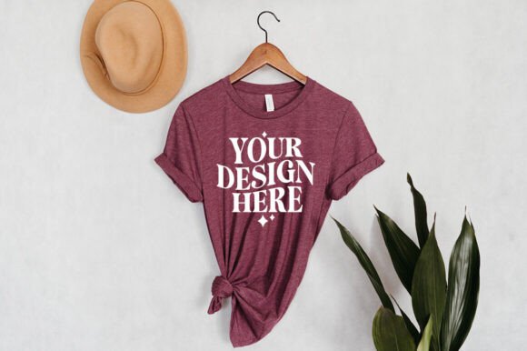 Bella Canvas 3001 Maroon Mockup: Premium Graphics