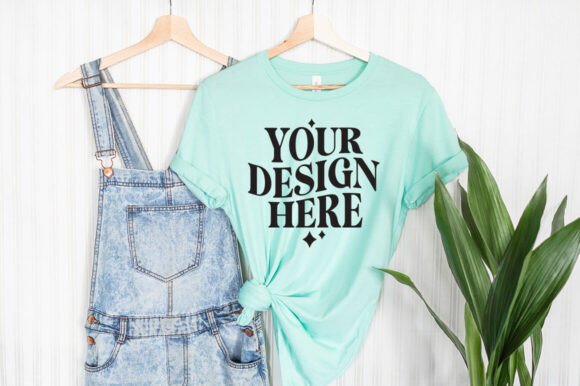Bella Canvas 3001 Mint Mockup: Graphics & Product Mockups