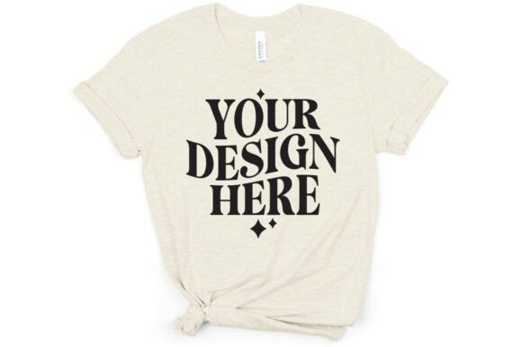 Bella Canvas 3001 Mockup Heather Dust: Graphics & Product Mockups