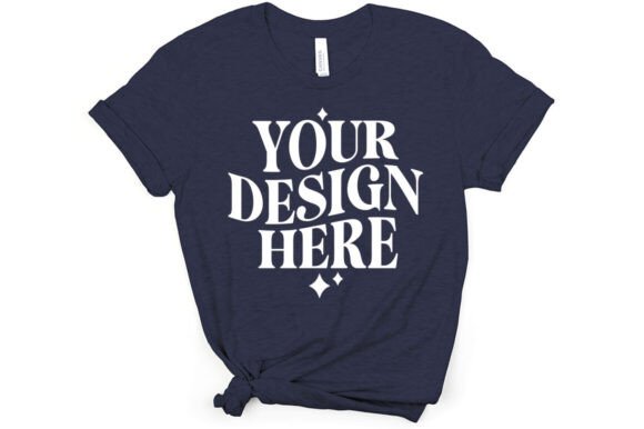 Bella Canvas 3001 Mockup Heather Navy: Graphics & Product Mockups