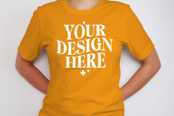 Bella Canvas 3001 Mustard Mockup: Graphics for Product Mockups