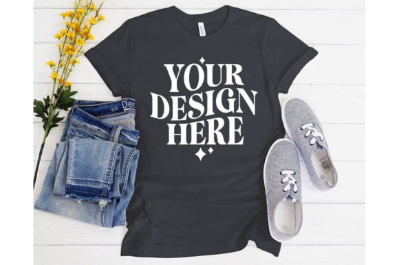 Bella Canvas Dark Grey Mockup: Graphics & Product Mockups