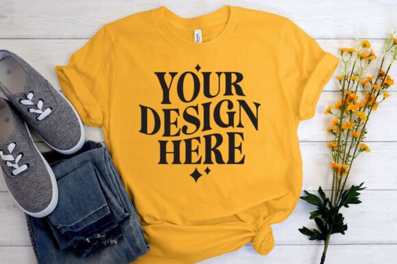 Bella Canvas Mustard Mockup: Graphics for Product Mockups