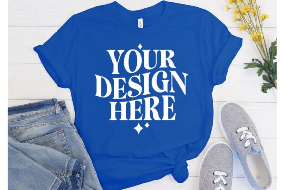 Bella Canvas True Royal Mockup: Graphics for Product Mockups