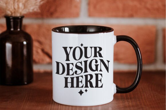 Black Handle Mug Mockup: Essential Graphics & Product Mockups