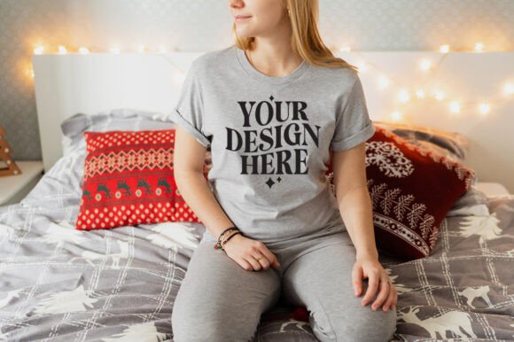 Christmas Bella Canvas 3001 Mockup 34: Graphics & Product Mockups