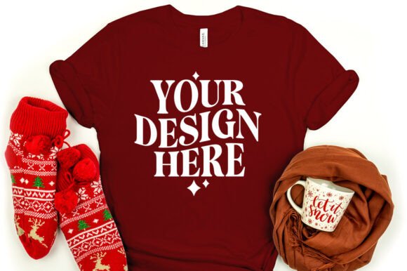 Christmas Bella Canvas 3001 Mockup Cardi: Graphics for Product Mockups