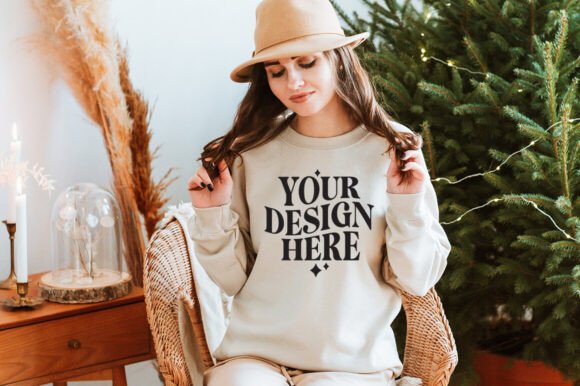 Christmas Gildan 18000 Mockup 27: Graphics & Product Mockups