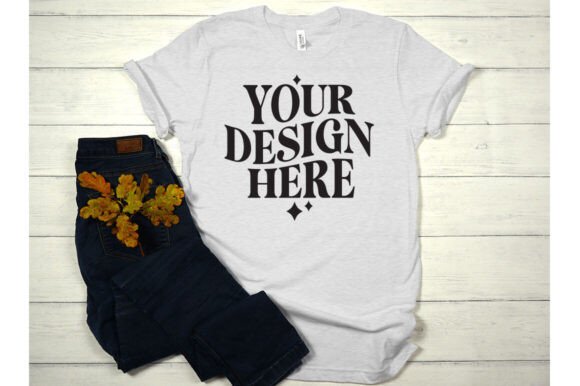Fall Bella Canvas 3001 Ash Mockup: Graphics & Product Mockups