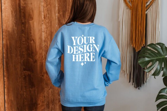 Gildan 18000 Carolina Blue Mockup: Graphics & Product Mockups