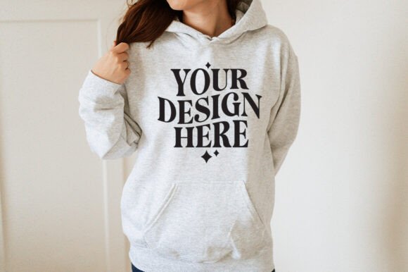 Gildan 18500 Ash Mockup: Graphics for Product Mockups