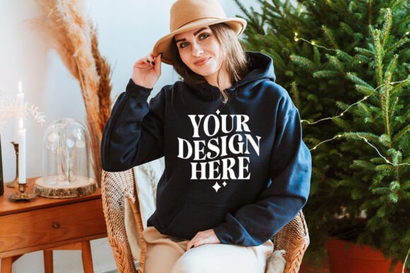 Gildan 18500 Hoodie Navy Mockup: Graphics for Product Mockups