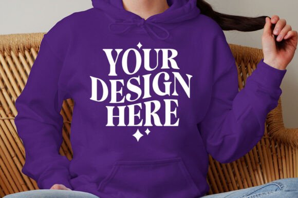 Gildan 18500 Hoodie Purple Mockup: Graphics & Product Mockups