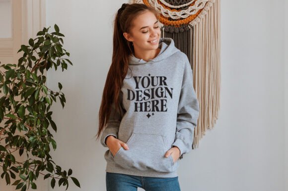 Gildan 18500 Sport Grey Mockup: Graphics for Product Mockups