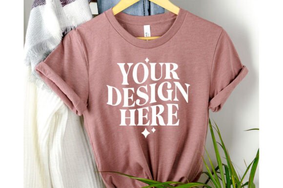 Trendy Heather Mauve 3001 Mockup: Graphics & Product Mockups