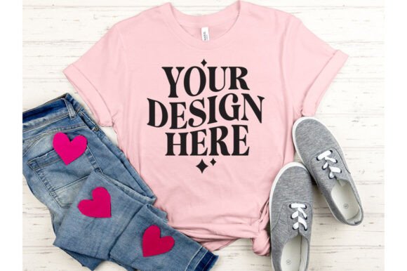 Valentine's BC3001 Pink Mockup: Graphics & Product Mockups